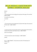 BIO 351 MODULE 3 QUESTIONS WITH CORRECT ANSWERS 2026-2027&period;