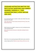 LIFEGUARD INSTRUCTOR WRITTEN TEST&NewLine;WITH ACTUAL QUESTIONS AND CORRECT&NewLine;ANSWERS &vert; GRADED A&plus; &vert; 100&percnt;&NewLine;GUARANTEED PASS &vert; LATEST EDITION&NewLine;2026-2027&period;