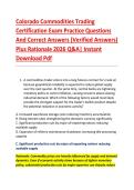 Colorado Commodities Trading &NewLine;Certification Exam Practice Questions &NewLine;And Correct Answers &lpar;Verified Answers&rpar; &NewLine;Plus Rationale 2026 Q&A&vert; Instant &NewLine;Download Pdf  