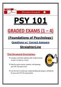 PSY 101 Graded Exams 1&ndash;4 &ndash; Foundations of Psychology &ndash; &lpar;2026&rpar; Actual Questions & Answers &lpar;StraighterLine&rpar; 100&percnt; Guarantee Pass
