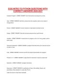D335 INTRO TO PYTHON QUESTIONS WITH CORRECT ANSWERS 2026-2027