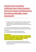 Colorado Casino Surveillance &NewLine;Certification Exam Practice Questions &NewLine;And Correct Answers &lpar;Verified Answers&rpar; &NewLine;Plus Rationale 2026 Q&A&vert; Instant &NewLine;Download Pdf  