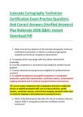 Colorado Cartography Technician &NewLine;Certification Exam Practice Questions &NewLine;And Correct Answers &lpar;Verified Answers&rpar; &NewLine;Plus Rationale 2026 Q&A&vert; Instant &NewLine;Download Pdf 