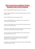D521-Introduction to Medical Coding Questions with Correct Answers