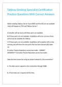 Tableau Desktop Specialist Certification Practice Questions With Correct Answers