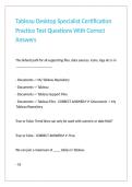 Tableau Desktop Specialist Certification Practice Test Questions With Correct Answers&period;