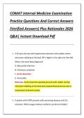 Compilation Bundle for COMAT Internal Medicine Examinations Practice Questions And Correct Answers &lpar;Verified Answers&rpar; Plus Rationales 2026 Q&A &vert; Instant Download Pdf