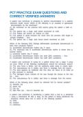 PCT PRACTICE EXAM QUESTIONS AND CORRECT VERIFIED ANSWERS