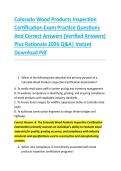Colorado Wood Products Inspection &NewLine;Certification Exam Practice Questions &NewLine;And Correct Answers &lpar;Verified Answers&rpar; &NewLine;Plus Rationale 2026 Q&A&vert; Instant &NewLine;Download Pdf 