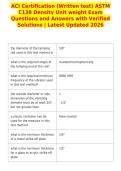 ACI Certification &lpar;Written test&rpar; ASTM&NewLine;C138 Density Unit weight Exam&NewLine;Questions and Answers with Verified&NewLine;Solutions &vert; Latest Updated 2026