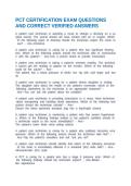 PCT CERTIFICATION EXAM QUESTIONS AND CORRECT VERIFIED ANSWERS