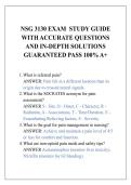 NSG 3130 EXAM  STUDY GUIDE &NewLine;WITH ACCURATE QUESTIONS &NewLine;AND IN-DEPTH SOLUTIONS &NewLine;GUARANTEED PASS 100&percnt; A&plus;