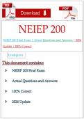 NEIEP 200 Final Exam &vert; Actual Questions and Answers &vert; 2026 Update &vert; 100&percnt; Correct&period;&NewLine;