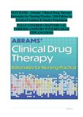 Abrams' Clinical Drug Therapy&colon; Rationales for Nursing Practice&comma; 13th Edition &vert; Comprehensive Nursing Pharmacology Test Bank with Verified Answers & Rationales