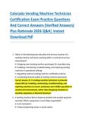 Colorado Vending Machine Technician &NewLine;Certification Exam Practice Questions &NewLine;And Correct Answers &lpar;Verified Answers&rpar; &NewLine;Plus Rationale 2026 Q&A&vert; Instant &NewLine;Download Pdf 