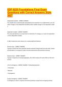 EDF 6225 Foundations Final Exam Questions with Correct Answers 2026-2027