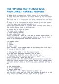 PCT PRACTICE TEST &num;1 QUESTIONS AND CORRECT VERIFIED ANSWERS