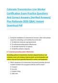 Colorado Transmission Line Worker &NewLine;Certification Exam Practice Questions &NewLine;And Correct Answers &lpar;Verified Answers&rpar; &NewLine;Plus Rationale 2026 Q&A&vert; Instant &NewLine;Download Pdf 