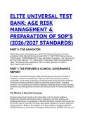 ELITE TEST BANK&colon; A&E Risk Management&comma; Clinical Governance & SOPs &vert; 2026&sol;2027 RCEM & Joint Commission Standards
