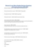 Edexcel A Level Music Beatles Revision Questions with Correct Answers 2026-2027