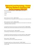 Edexcel A-Level Psychology - Factors Affecting Obedience Questions with Correct Answers 2026-2027&period;pdf&NewLine;&NewLine;