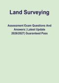 Land Surveying Study Guide &vert; Surveying Principles&comma; Practice Questions & Exam Review &vert; 2026&ndash;2027 PDF