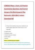 COMSAE Phase 1 Form 113 Practice &NewLine;Examination Questions And Correct &NewLine;Answers &lpar;Verified Answers&rpar; Plus &NewLine;Rationales 2026 Q&A&vert; Instant &NewLine;Download Pdf 