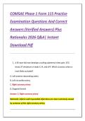 COMSAE Phase 1 Form 115 Practice &NewLine;Examination Questions And Correct &NewLine;Answers &lpar;Verified Answers&rpar; Plus &NewLine;Rationales 2026 Q&A&vert; Instant &NewLine;Download Pdf 