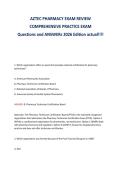 AZTEC PHARMACY EXAM REVIEW&NewLine;COMPREHENSIVE PRACTICE EXAM&NewLine;Questions and ANSWERs 2026 Edition actual&excl;&excl;&excl;&excl;&NewLine;