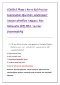 COMSAE Phase 1 Form 116 Practice &NewLine;Examination Questions And Correct &NewLine;Answers &lpar;Verified Answers&rpar; Plus &NewLine;Rationales 2026 Q&A&vert; Instant &NewLine;Download Pdf