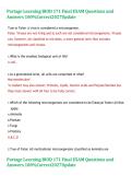 Portage Learning BIOD 171 Final Exam Practice Questions Study Guide