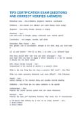 TIPS CERTIFICATION EXAM QUESTIONS AND CORRECT VERIFIED ANSWERS