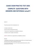 CAADC EXAM PRACTICE TEST 2026&NewLine;COMPLETE QUESTIONS WITH&NewLine;ANSWERS AND RATIONALE actual&excl;&excl;&excl;&NewLine;