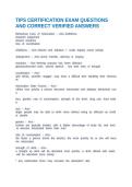 TIPS CERTIFICATION EXAM QUESTIONS AND CORRECT VERIFIED ANSWERS
