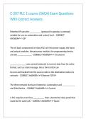 C-207 PLC 1 course &lpar;SACA&rpar; Exam Questions With Correct Answers