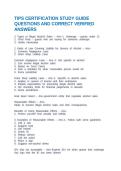 TIPS CERTIFICATION STUDY GUIDE QUESTIONS AND CORRECT VERIFIED ANSWERS