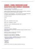 COMAT - FAMILY MEDICINE EXAM QUESTIONS AND CORRECT ANSWERS 