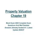 Property Valuation Chapter 19 Mock Exam &vert; Complete Questions & Detailed Answers &vert; Real Estate Review 2026&sol;2027 