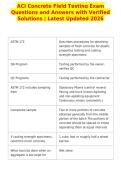 ACI Concrete Field Testing Exam&NewLine;Questions and Answers with Verified&NewLine;Solutions &vert; Latest Updated 2026&NewLine;