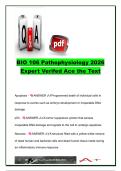BIO 106 Pathophysiology 2026 Study Guide &lpar;300&plus; Questions & Answers&rpar; &vert; Cell Injury&comma; Inflammation&comma; Cancer&comma; Cardiovascular&comma; Respiratory&comma; Renal & Endocrine Disorders
