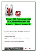 BIOLOGY 106 PATHOPHYSIOLOGY EXAM COMPLETE PACKAGE DEAL