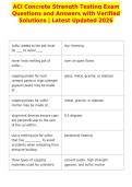 ACI Concrete Strength Testing Exam&NewLine;Questions and Answers with Verified&NewLine;Solutions &vert; Latest Updated 2026