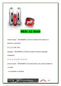 HESI A2 Math 2026 Exam Questions and Answers &lpar;100&plus; Essential Concepts & Practice Q&A&rpar; &vert; Fractions&comma; Decimals&comma; Ratios&comma; Conversions&comma; Percentages&comma; Military Time & Nursing Math