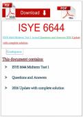 ISYE 6644 Midterm Test 1 Actual Questions and Answers 2026 Update with complete solution&NewLine;