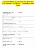 acrp test Exam Questions and Answers&NewLine;with Verified Solutions &vert; Latest Updated&NewLine;2026