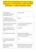 ACRP-CP E6 Additional Practice Exam&NewLine;Questions and Answers with Verified&NewLine;Solutions &vert; Latest Updated 2026