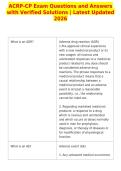 ACRP-CP Exam Questions and Answers&NewLine;with Verified Solutions &vert; Latest Updated&NewLine;2026