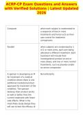 ACRP-CP Exam Questions and Answers&NewLine;with Verified Solutions &vert; Latest Updated&NewLine;2026