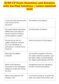 ACRP-CP Exam Questions and Answers&NewLine;with Verified Solutions &vert; Latest Updated&NewLine;2026