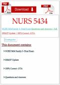 NURS 5434 Family 3- Final Exam Questions and Answers &vert; Fall 2026&sol;27 Update &vert; 100&percnt; Correct &ndash;UTA&period;&NewLine;